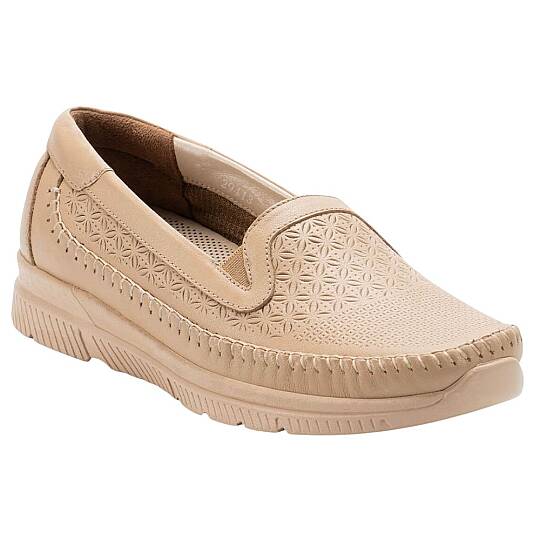 Forelli 29413 Eterna-G Açık Vizon Kadın Comfort Deri Ayakkabı