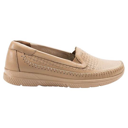 Forelli 29413 Eterna-G Açık Vizon Kadın Comfort Deri Ayakkabı - 2