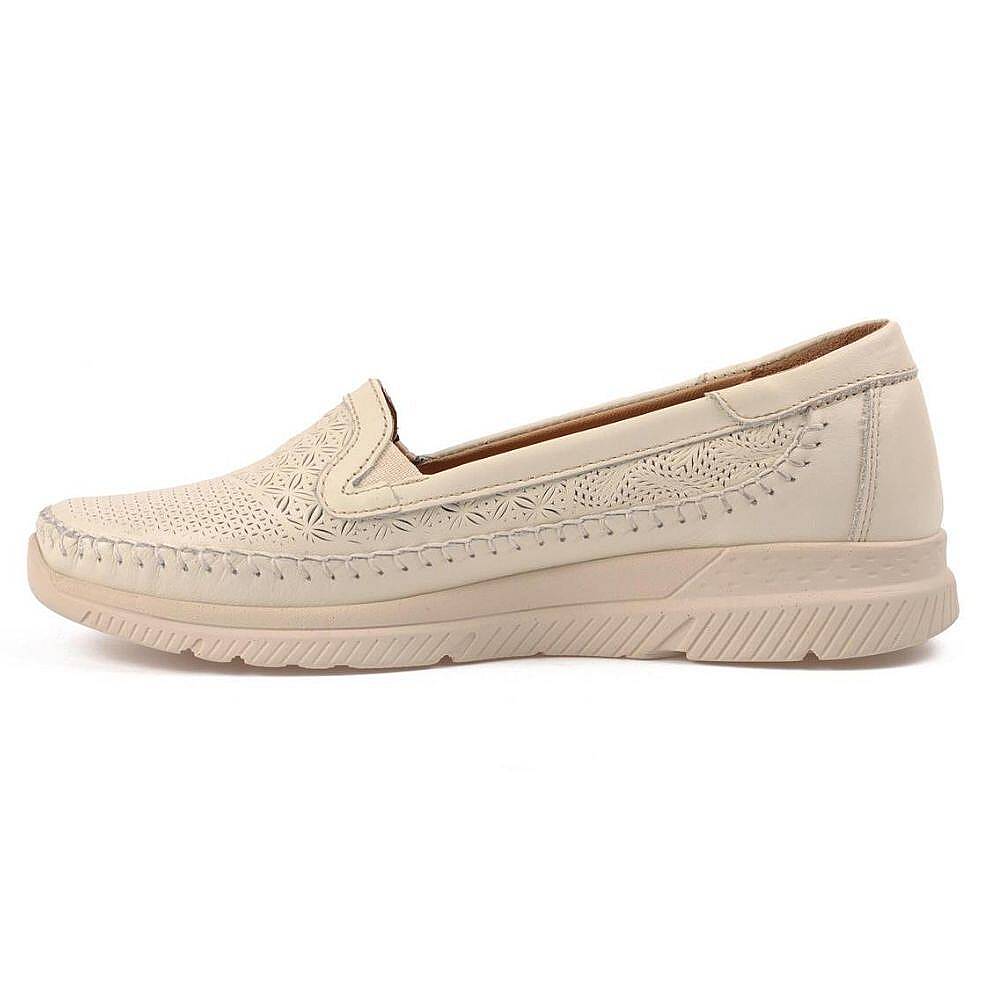 Forelli 29413 Eterna-G Bej Kadın Comfort Deri Ayakkabı - 3
