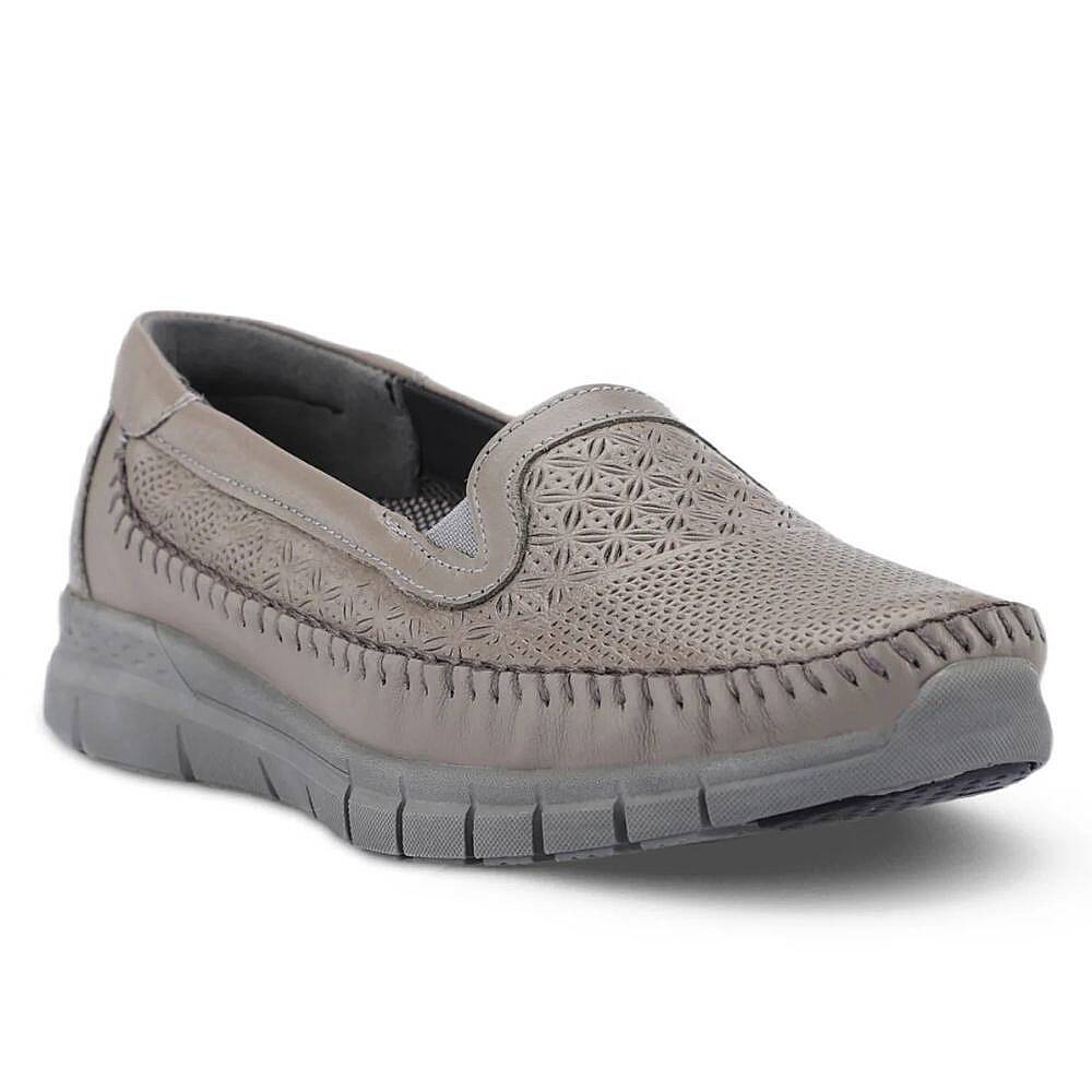 Forelli 29413 Eterna-G Gri Kadın Comfort Deri Ayakkabı - 1