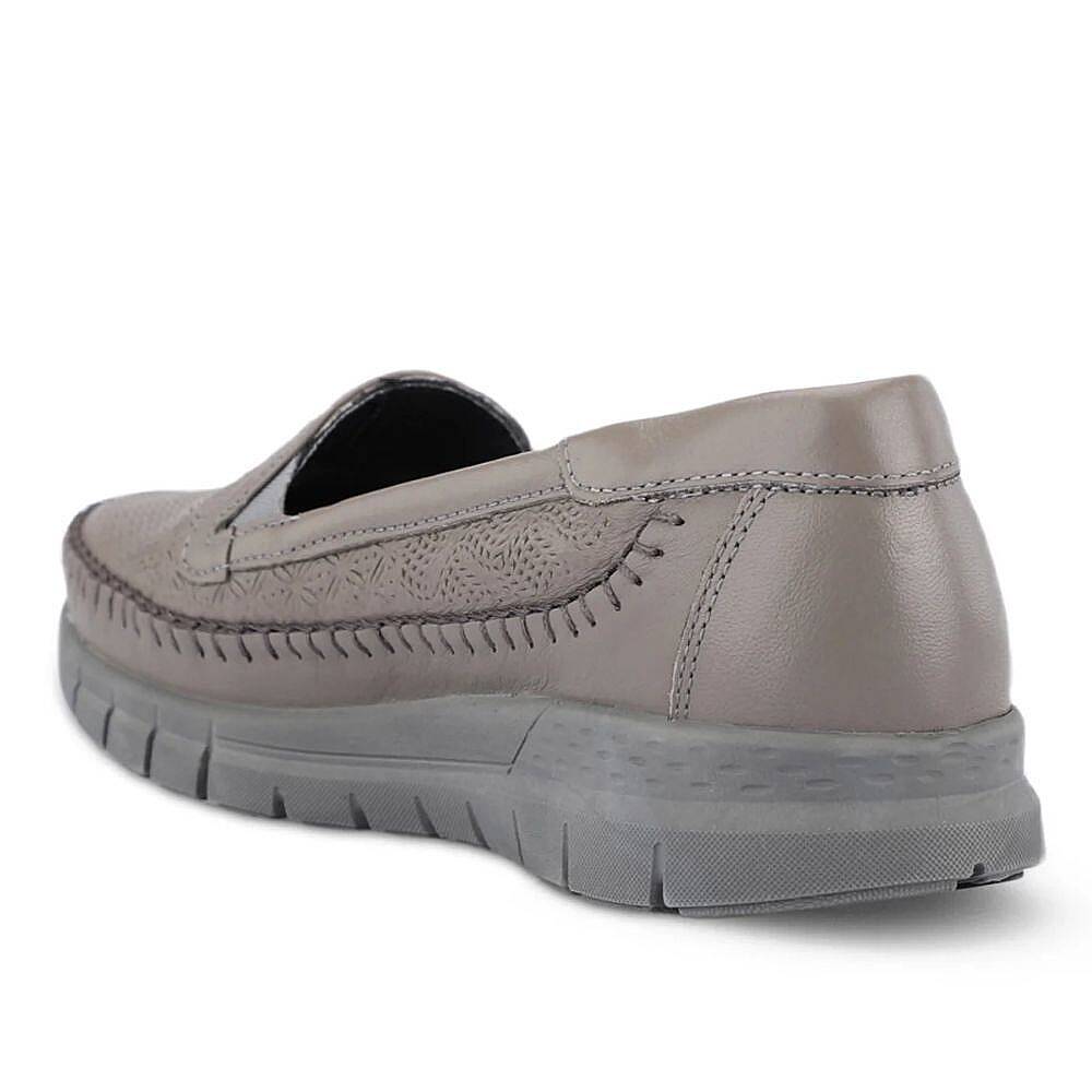 Forelli 29413 Eterna-G Gri Kadın Comfort Deri Ayakkabı - 3