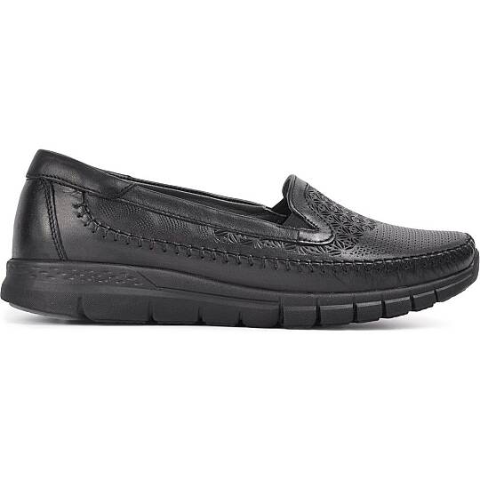 Forelli 29413 Eterna-G Siyah Kadın Comfort Deri Ayakkabı - 2