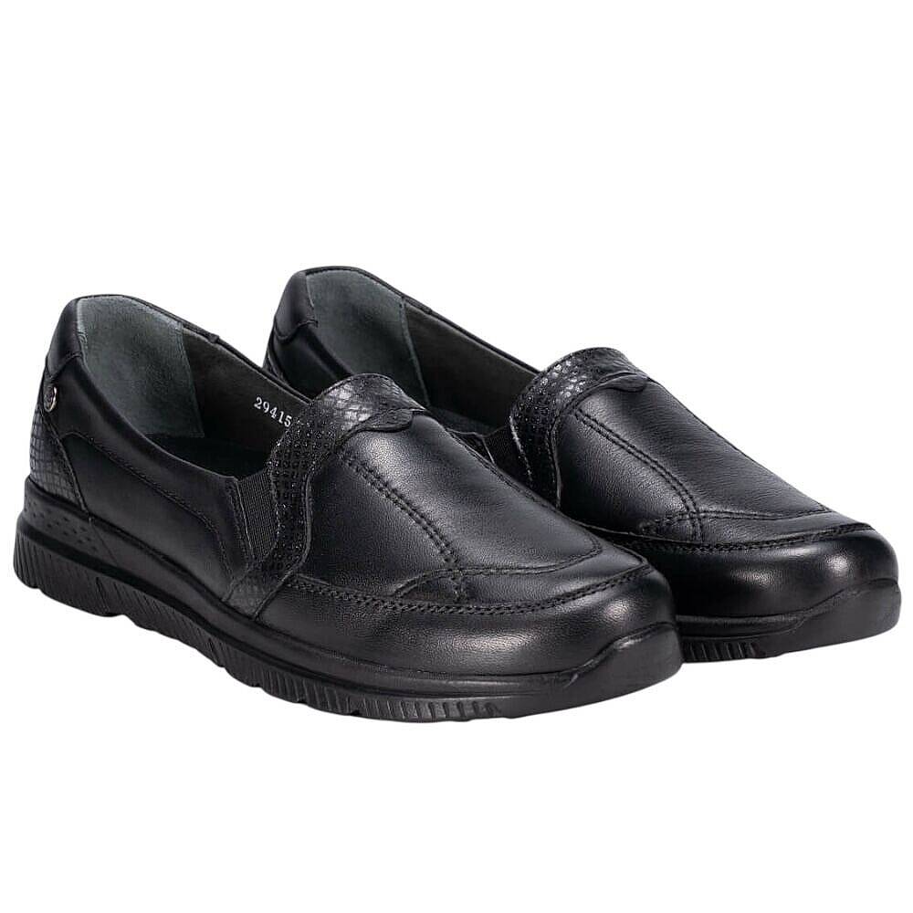 Forelli 29415-G Dilmen Siyah Kadın Comfort Deri Ayakkabı - 3
