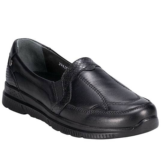 Forelli 29415-G Dilmen Siyah Kadın Comfort Deri Ayakkabı