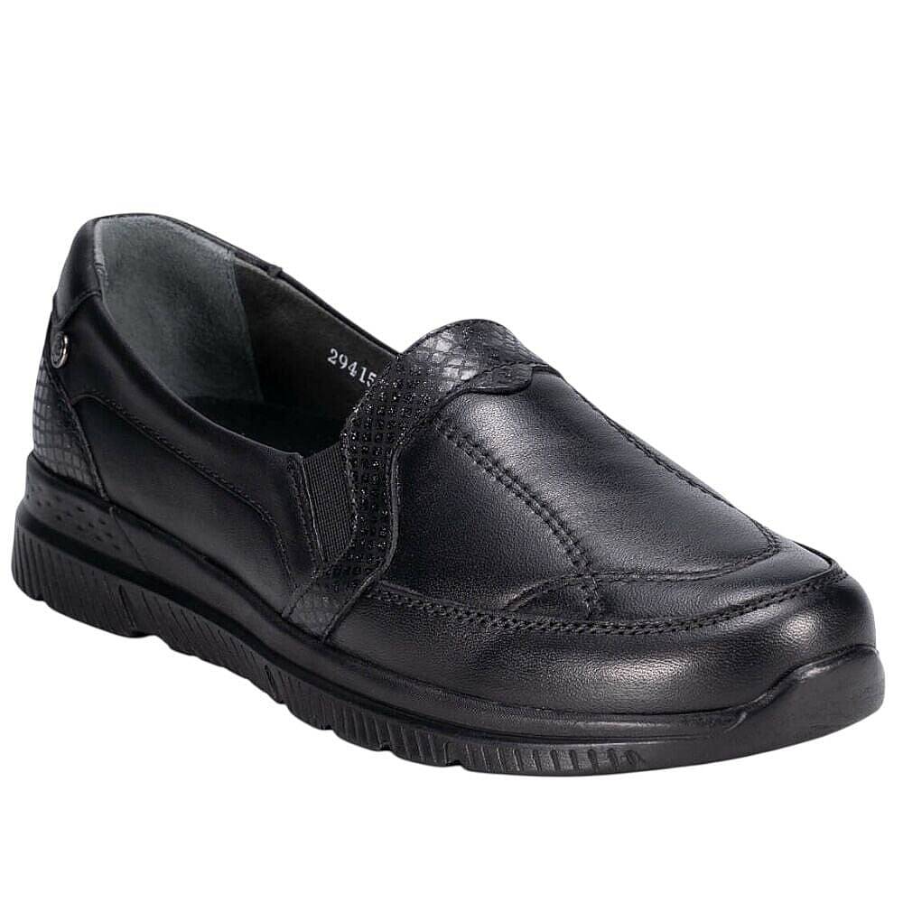 Forelli 29415-G Dilmen Siyah Kadın Comfort Deri Ayakkabı - 1