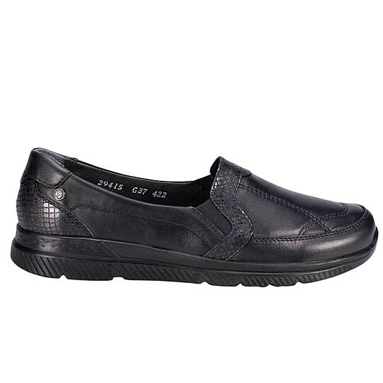 Forelli 29415-G Dilmen Siyah Kadın Comfort Deri Ayakkabı - 2