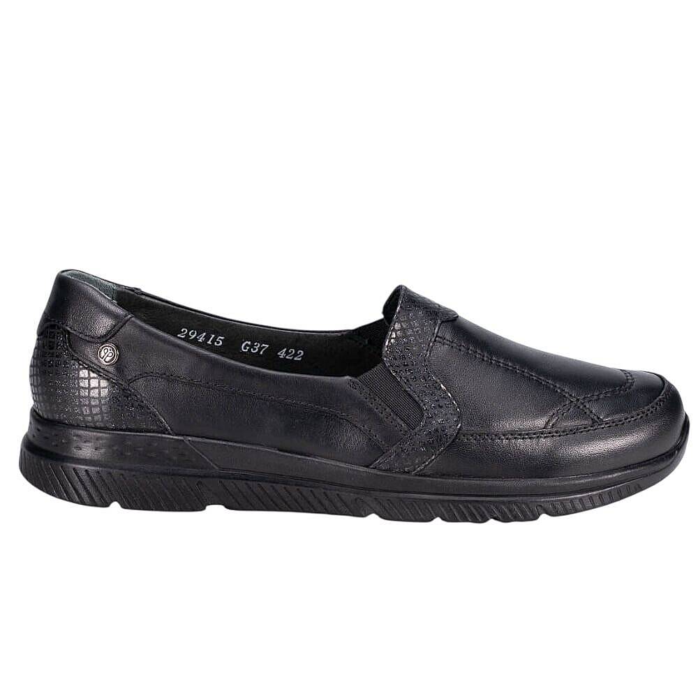 Forelli 29415-G Dilmen Siyah Kadın Comfort Deri Ayakkabı - 2