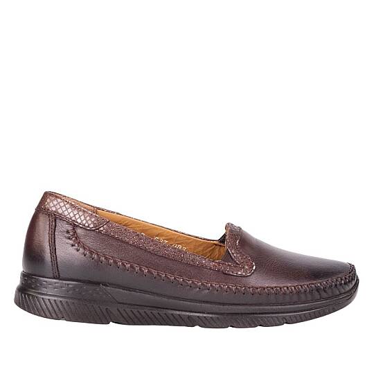 Forelli 29423 Laden-G Kahve Kadın Comfort Deri Ayakkabı - 2