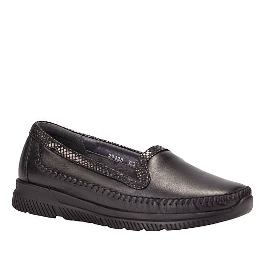 Forelli 29423 Laden-G Siyah Kadın Comfort Deri Ayakkabı