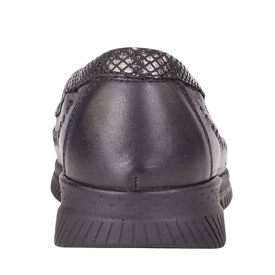 Forelli 29423 Laden-G Siyah Kadın Comfort Deri Ayakkabı - 3