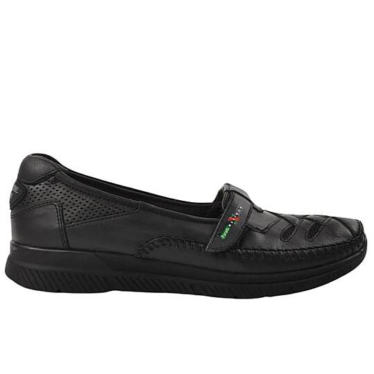 Forelli 29429-G Elena Siyah Kadın Comfort Deri Ayakkabı - 2