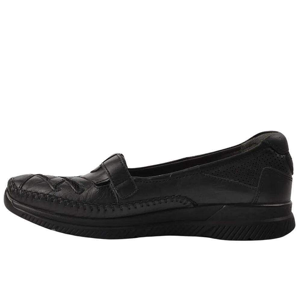 Forelli 29429-G Elena Siyah Kadın Comfort Deri Ayakkabı - 3