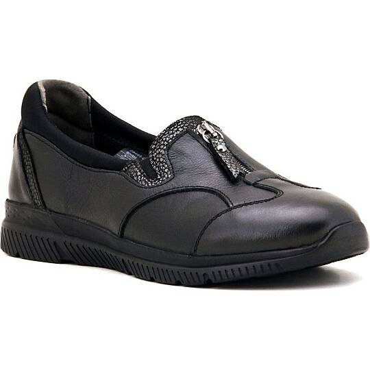 Forelli 29444-G Lilyum Siyah Kadın Comfort Deri Ayakkabı