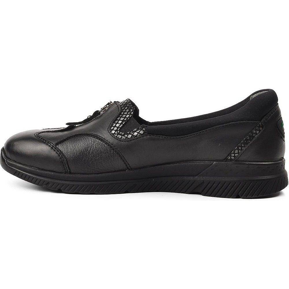 Forelli 29444-G Lilyum Siyah Kadın Comfort Deri Ayakkabı - 3