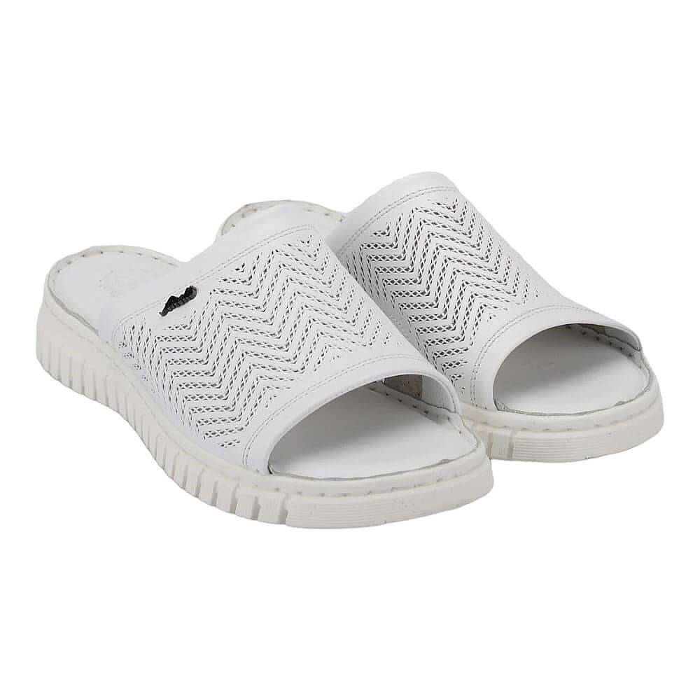 Forelli 38505 Sofia-G Beyaz Kadın Comfort Deri Terlik - 2