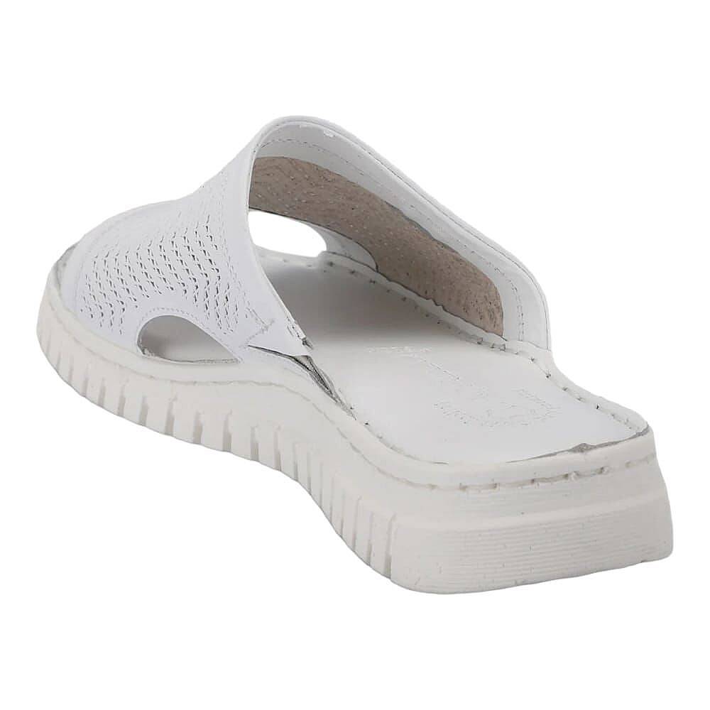 Forelli 38505 Sofia-G Beyaz Kadın Comfort Deri Terlik - 3