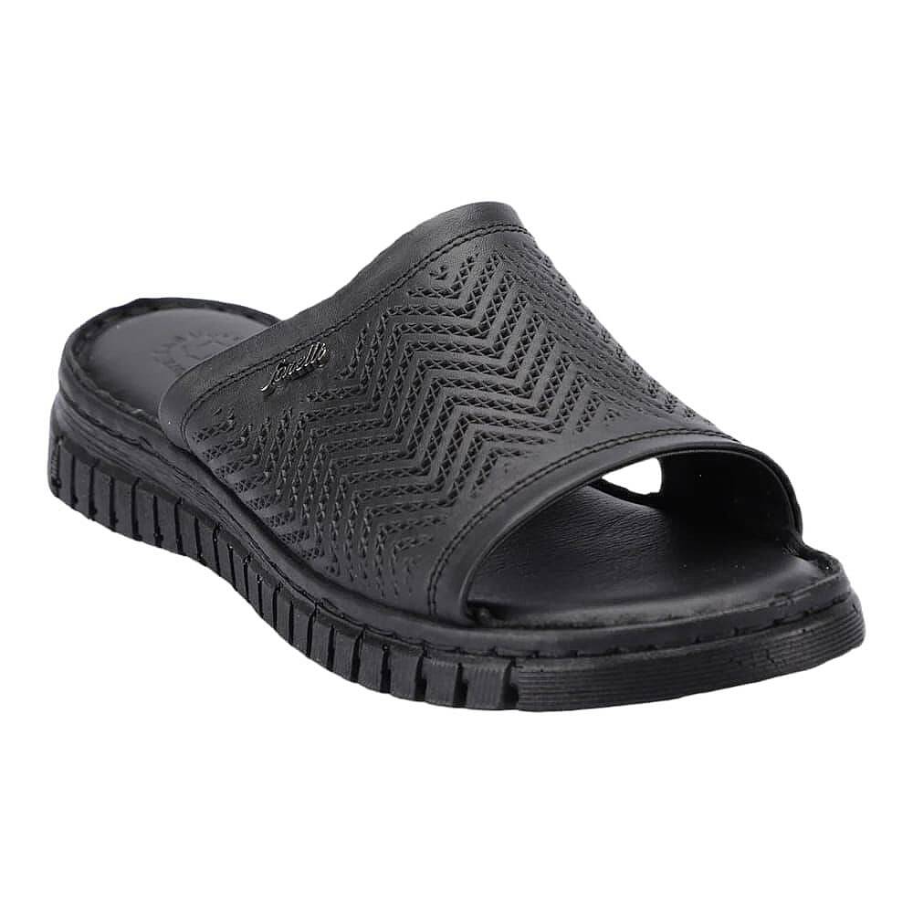Forelli 38505 Sofia-G Siyah Kadın Comfort Deri Terlik - 1