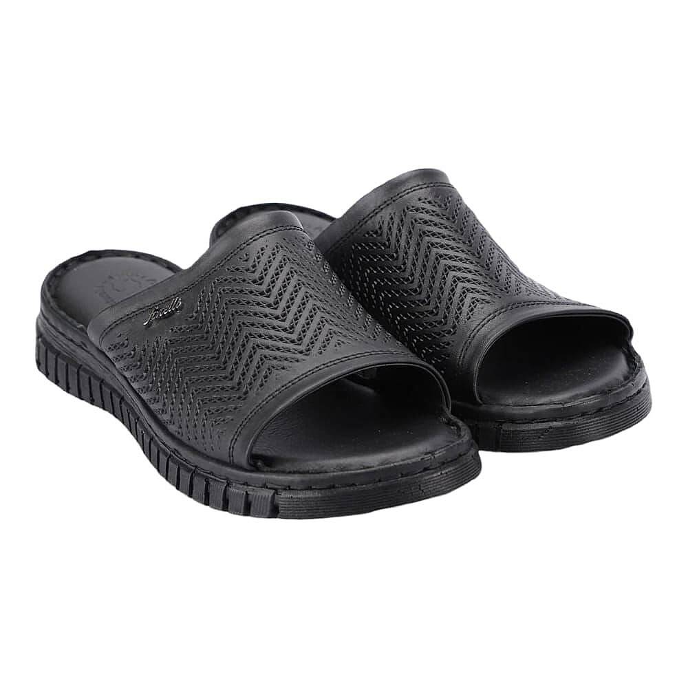 Forelli 38505 Sofia-G Siyah Kadın Comfort Deri Terlik - 2