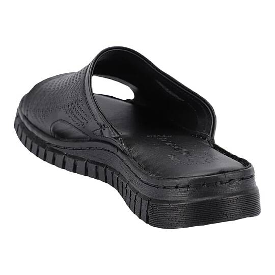 Forelli 38505 Sofia-G Siyah Kadın Comfort Deri Terlik - 3