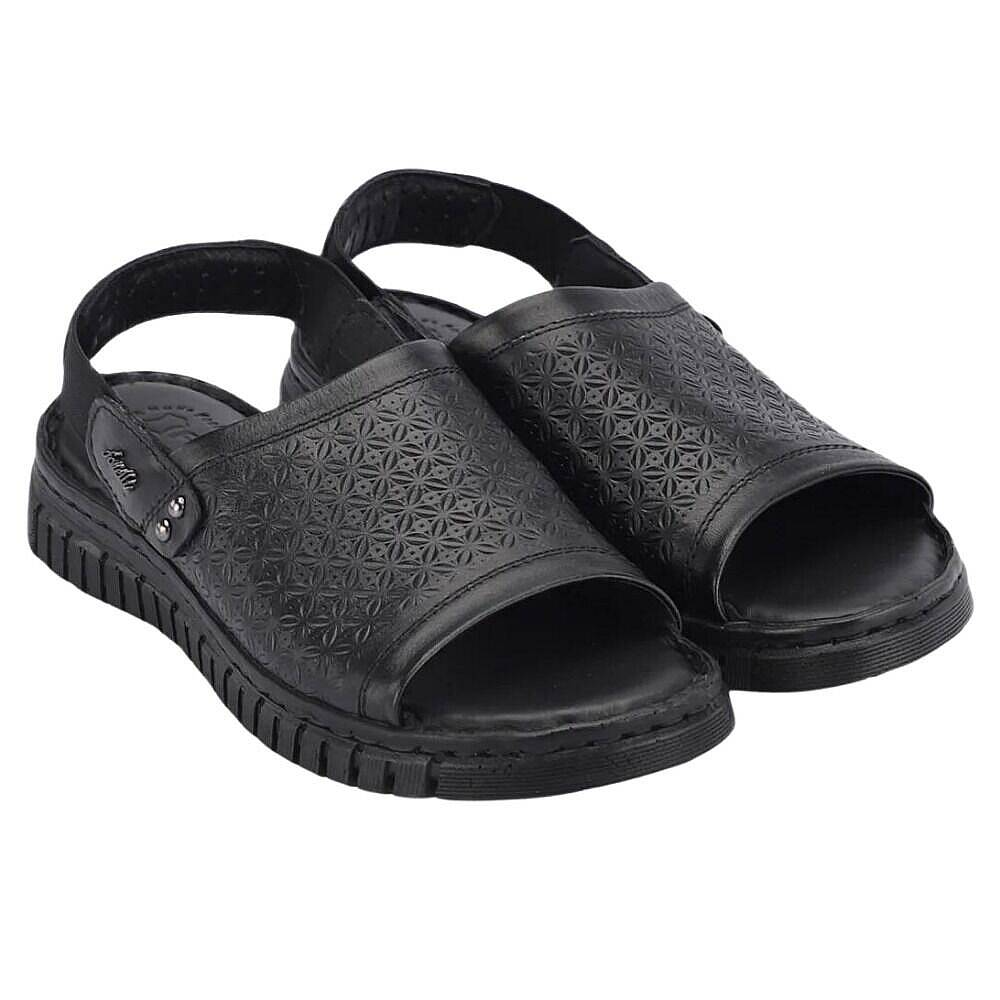 Forelli 38507 Alice-G Siyah Kadın Comfort Deri Sandalet - 2
