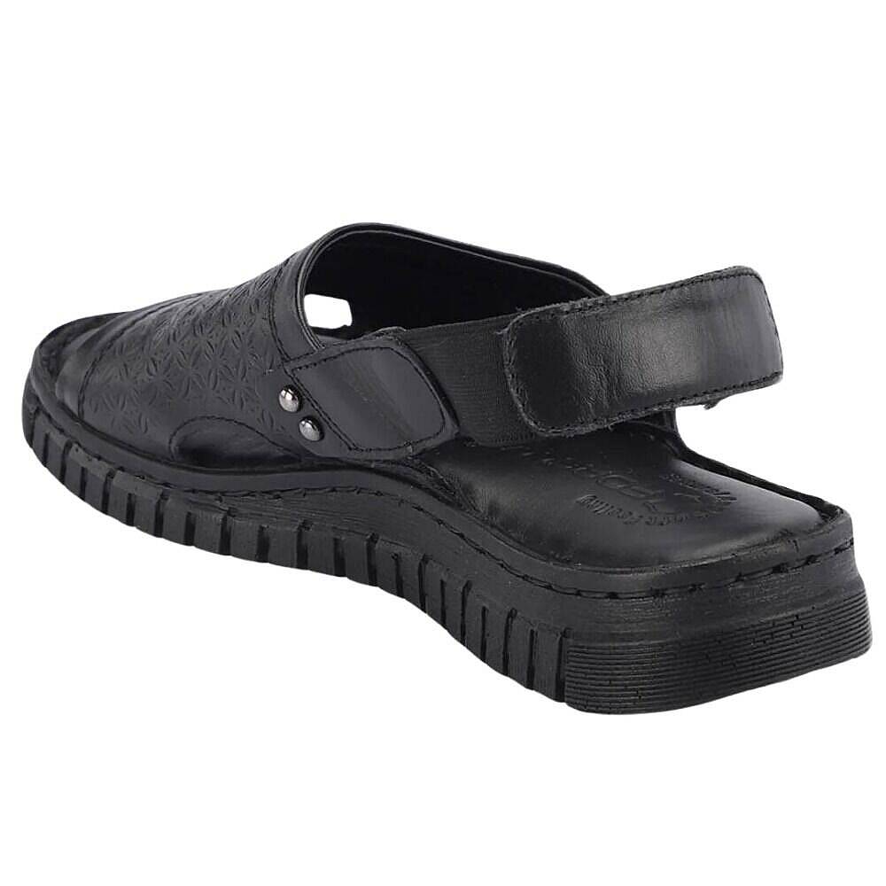 Forelli 38507 Alice-G Siyah Kadın Comfort Deri Sandalet - 3