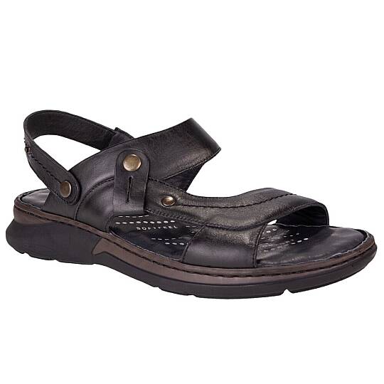 Forelli 40507-G Ural Siyah Erkek Deri Günlük Sandalet