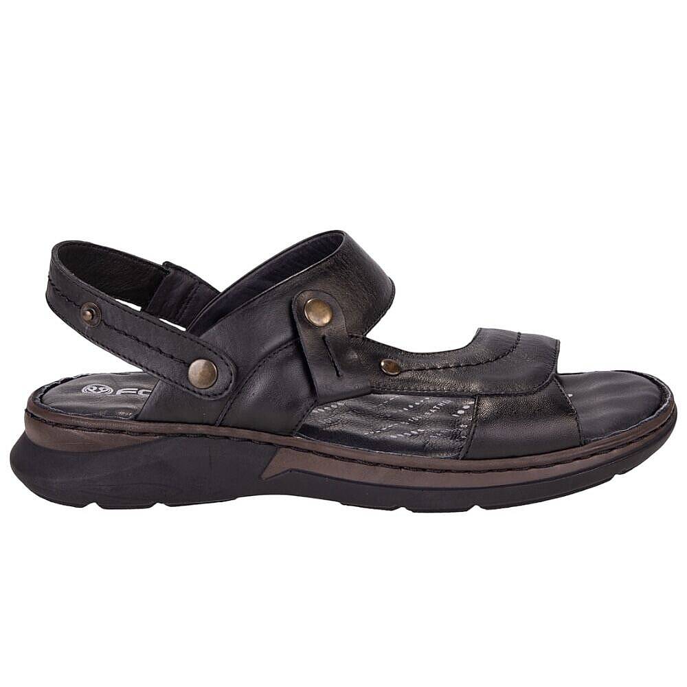 Forelli 40507-G Ural Siyah Erkek Deri Günlük Sandalet - 2