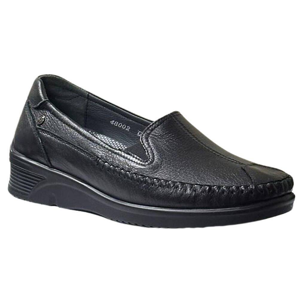 Forelli 48202-G Amelia Siyah Kadın Comfort Deri Ayakkabı - 1