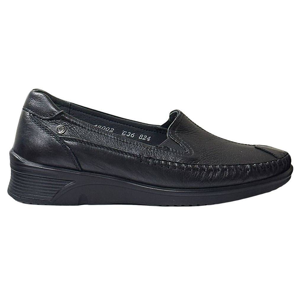 Forelli 48202-G Amelia Siyah Kadın Comfort Deri Ayakkabı - 2