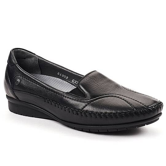 Forelli 51302 Lady-G Siyah Kadın Comfort Deri Ayakkabı