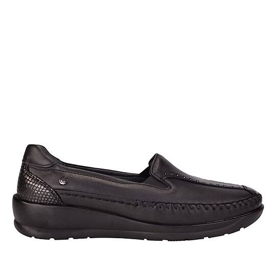 Forelli 55022-H Lina Siyah Kadın Comfort Deri Ayakkabı - 2