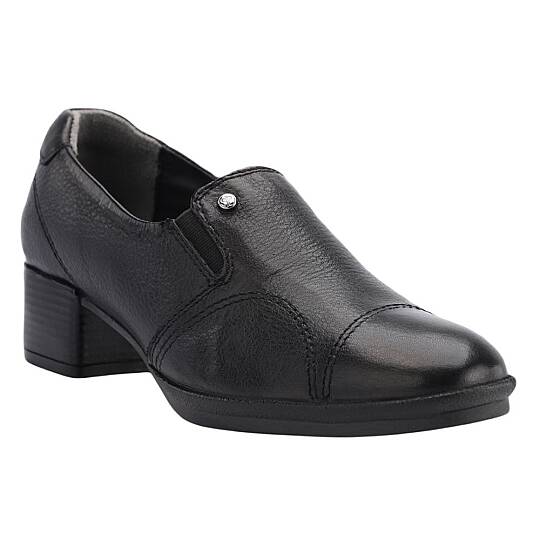 Forelli 57203-G Piloyd Siyah Kadın Comfort Deri Ayakkabı