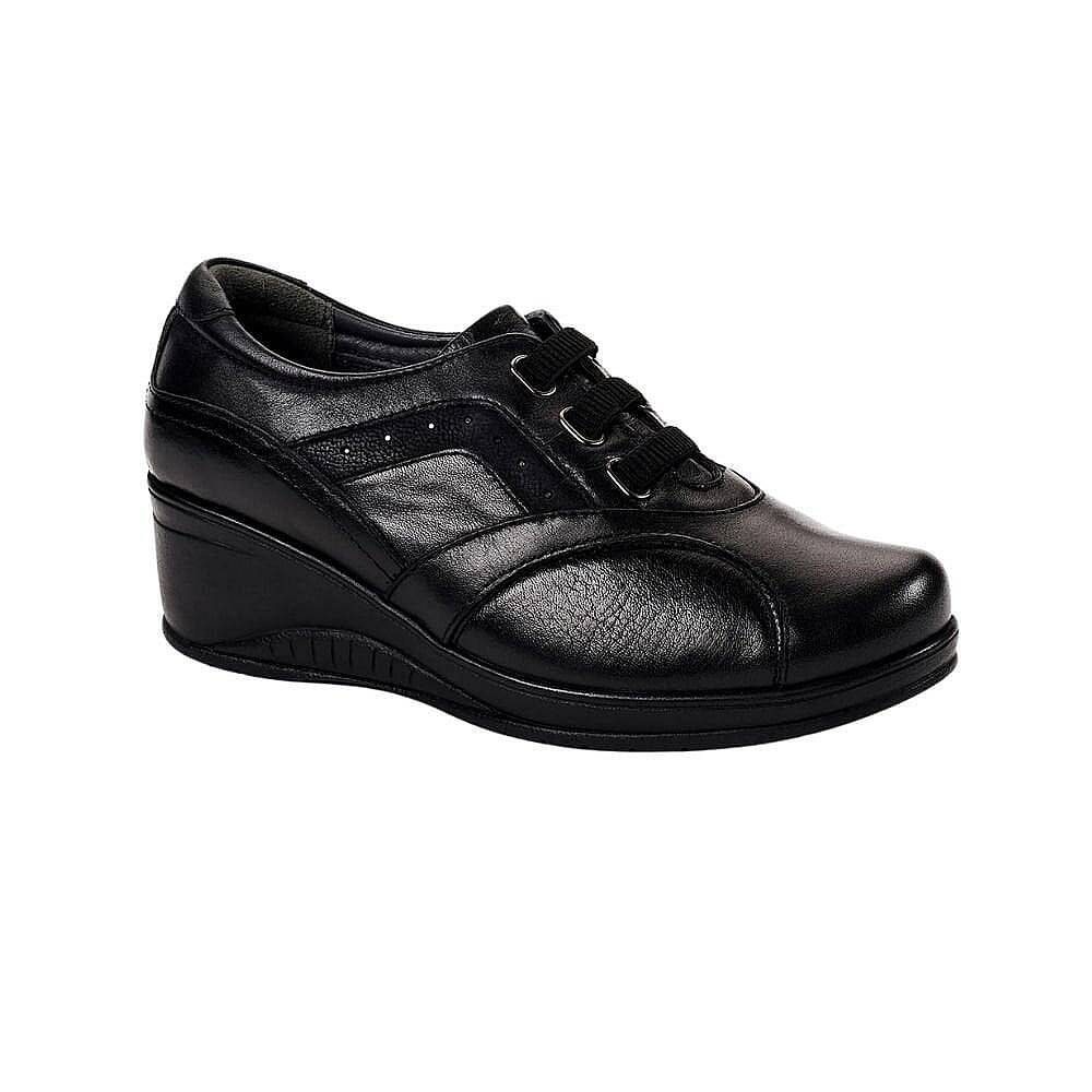 Forelli 57602-G Defne Siyah Kadın Comfort Deri Ayakkabı - 1