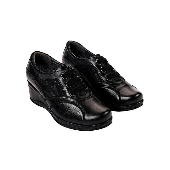 Forelli 57602-G Defne Siyah Kadın Comfort Deri Ayakkabı - 2