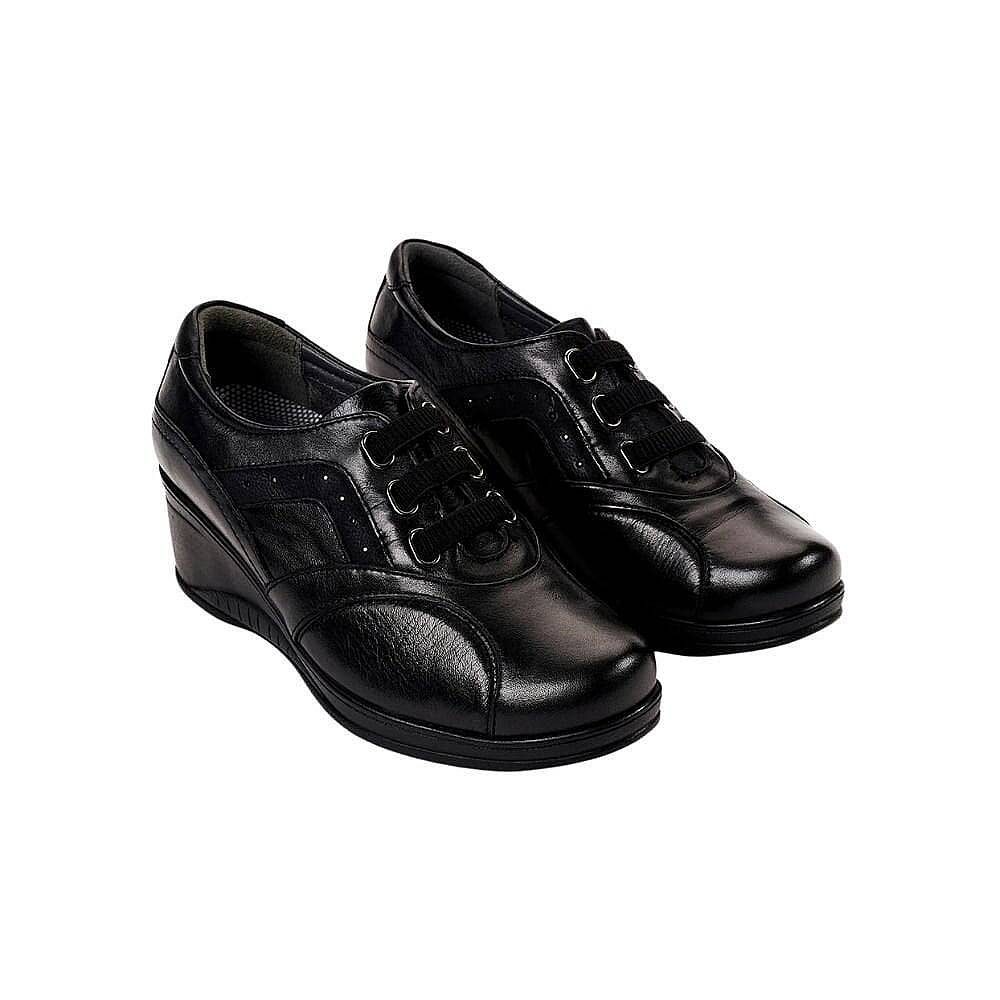 Forelli 57602-G Defne Siyah Kadın Comfort Deri Ayakkabı - 2
