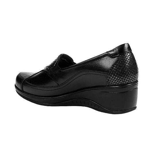 Forelli 57603-G Rosa Siyah Kadın Comfort Deri Ayakkabı - 3