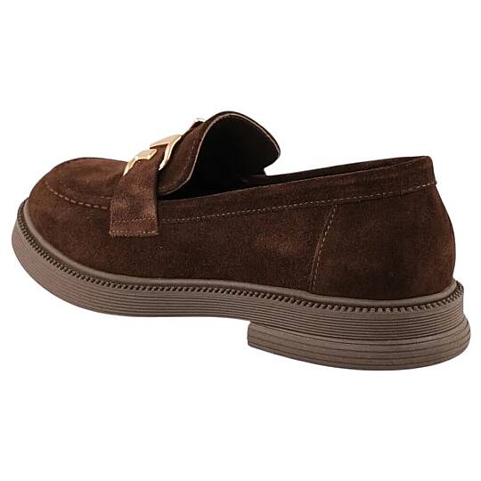 Mammamia D26KA-935-B Kahve Süet Kadın Comfort Deri Ayakkabı - 3
