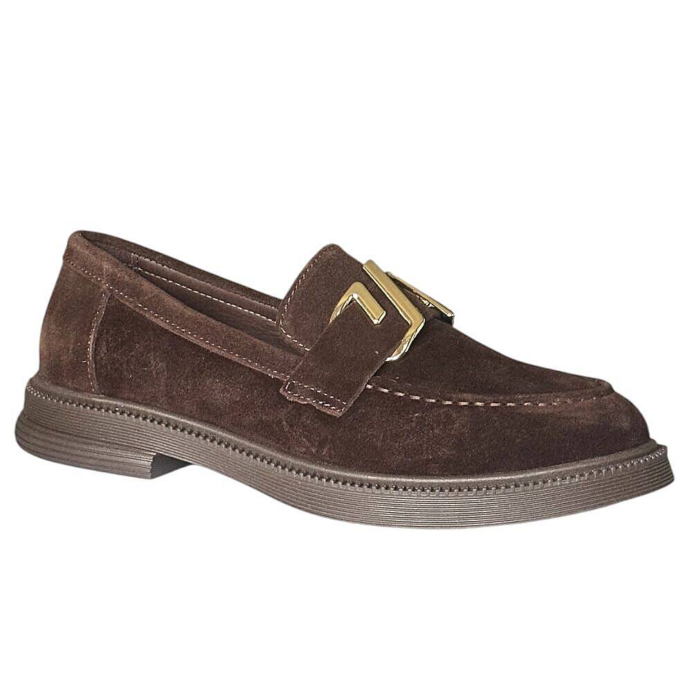 Mammamia D26KA-935-B Kahve Süet Kadın Comfort Deri Ayakkabı - 1