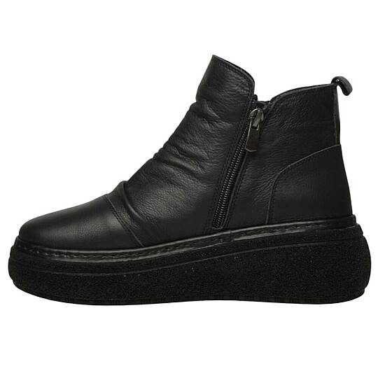 Mammamia D26KB-8470-B Siyah Kadın Comfort Deri Bot - 3