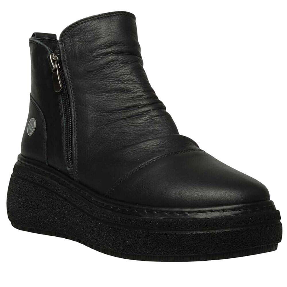 Mammamia D26KB-8470-B Siyah Kadın Comfort Deri Bot - 1