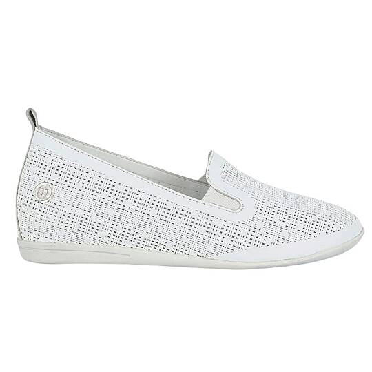 Mammamia D26YA-720-B Beyaz Kadın Comfort Deri Ayakkabı - 2