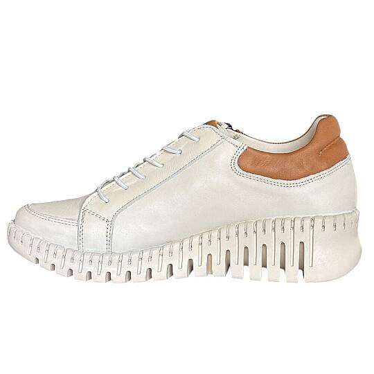Mammamia D26YA-7755-B Krema Kadın Comfort Deri Ayakkabı - 3