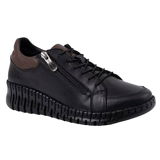 Mammamia D26YA-7755-B Siyah Kadın Comfort Deri Ayakkabı