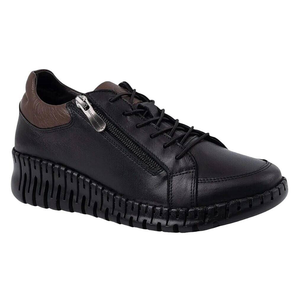 Mammamia D26YA-7755-B Siyah Kadın Comfort Deri Ayakkabı - 1