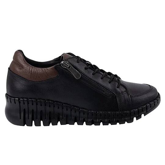 Mammamia D26YA-7755-B Siyah Kadın Comfort Deri Ayakkabı - 2