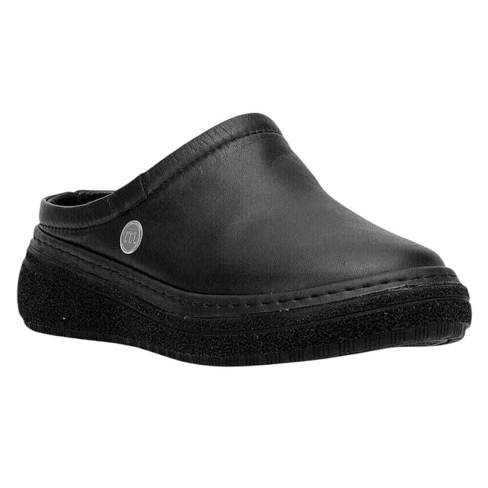 Mammamia D26YT-6140-B Siyah Kadın Comfort Deri Terlik - 1