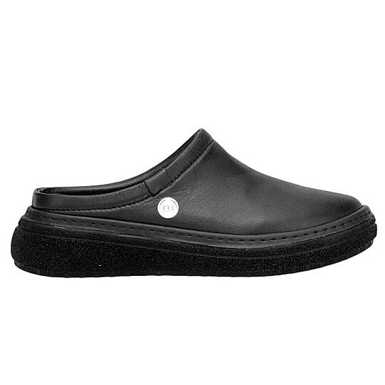 Mammamia D26YT-6140-B Siyah Kadın Comfort Deri Terlik - 2