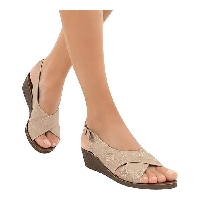 Muya 31028 Vienza Krem Kadın Anatomik Sandalet - 3