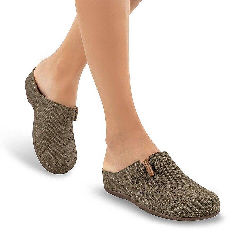 Muya 31106 Freya Haki Kadın Comfort Sabo Terlik - 3