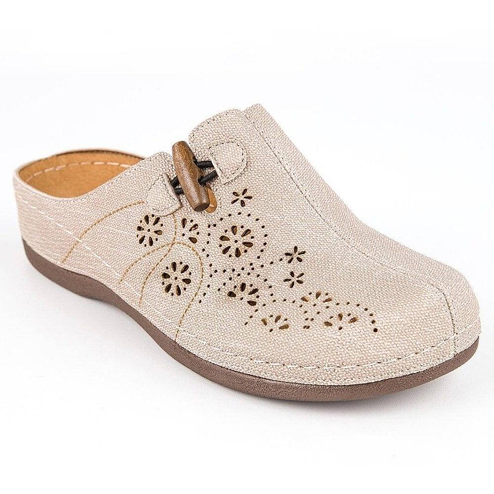 Muya 31106 Freya Krem Kadın Comfort Sabo Terlik - 1